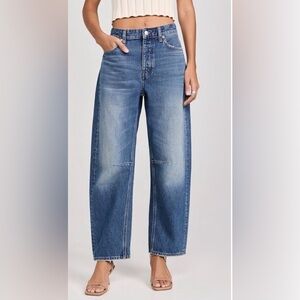 MADEWELL 29 The Darted Barrel-Leg Jean  Medium Wash Cotton Jeans Pants